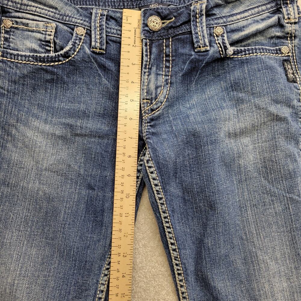 Silver Jeans Women's 32 x 29 Suki Western Glove Works Straight Leg Fit Blue - Picture 5 of 9